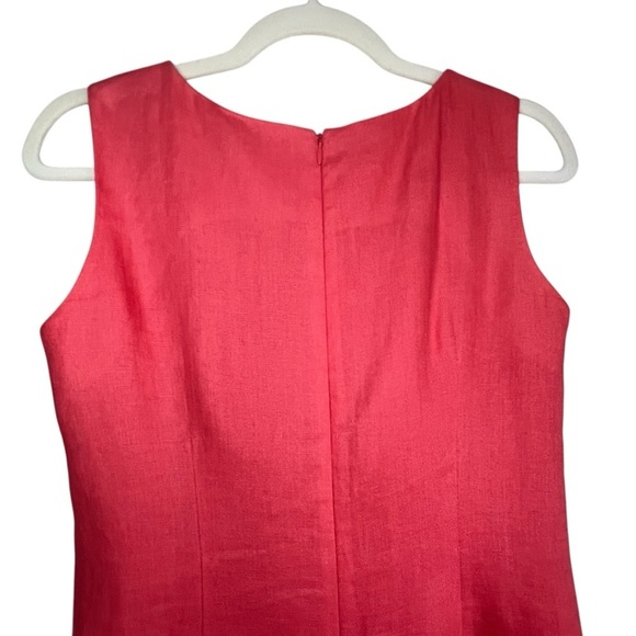 Talbots 100% Irish Linen Sheath Dress Fully Lined Coral Size 8 - Picture 5 of 11